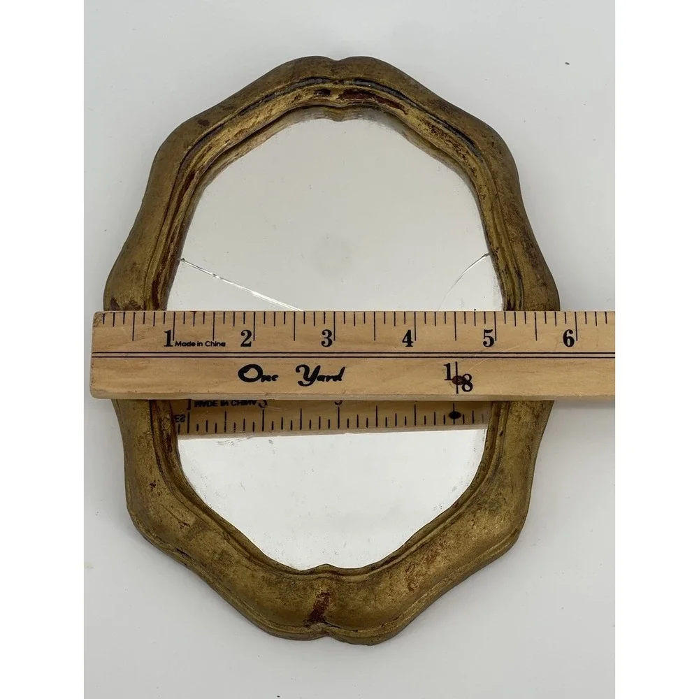Vintage Florentine Mirror Made In Italy Giltwood Carved Baroque Rococo RARE 60s